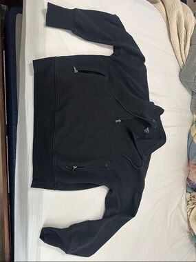 Old Navy XL Tall cropped Black Half-Zip Pullover Hoodie